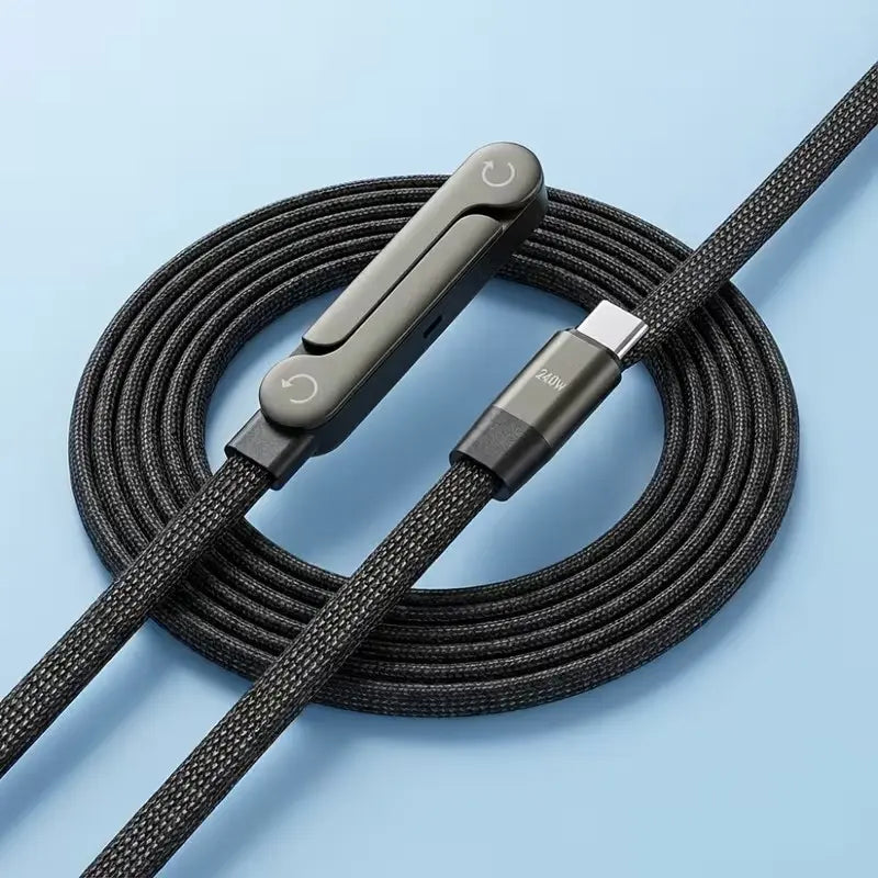 240W 2-in-1 C to C Charging Cable with Phone Stand 1.5m length