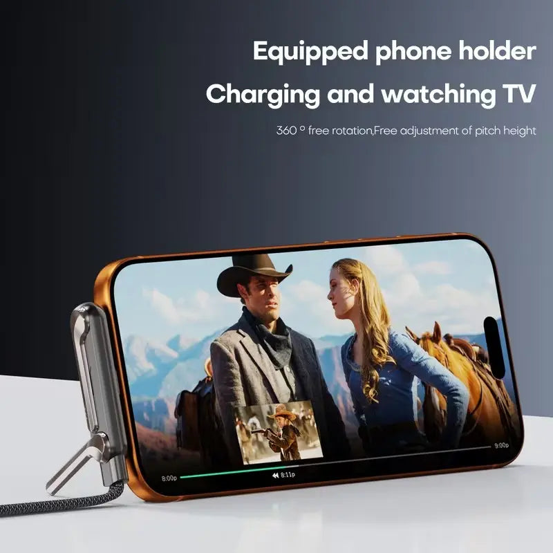 240W 2-in-1 C to C Charging Cable with Phone Stand 1.5m length